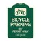 Signmission Bicycle Parking by Permit C.V.S. 21210 Heavy-Gauge Aluminum Sign, 24" x 18", G-1824-24322 A-DES-G-1824-24322 - alternate 1
